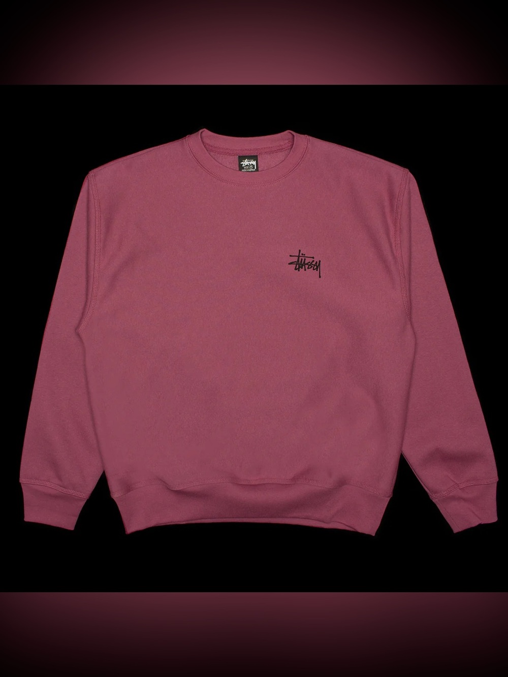 STUSSY BASIC STUSSY CREWNECK - Berry